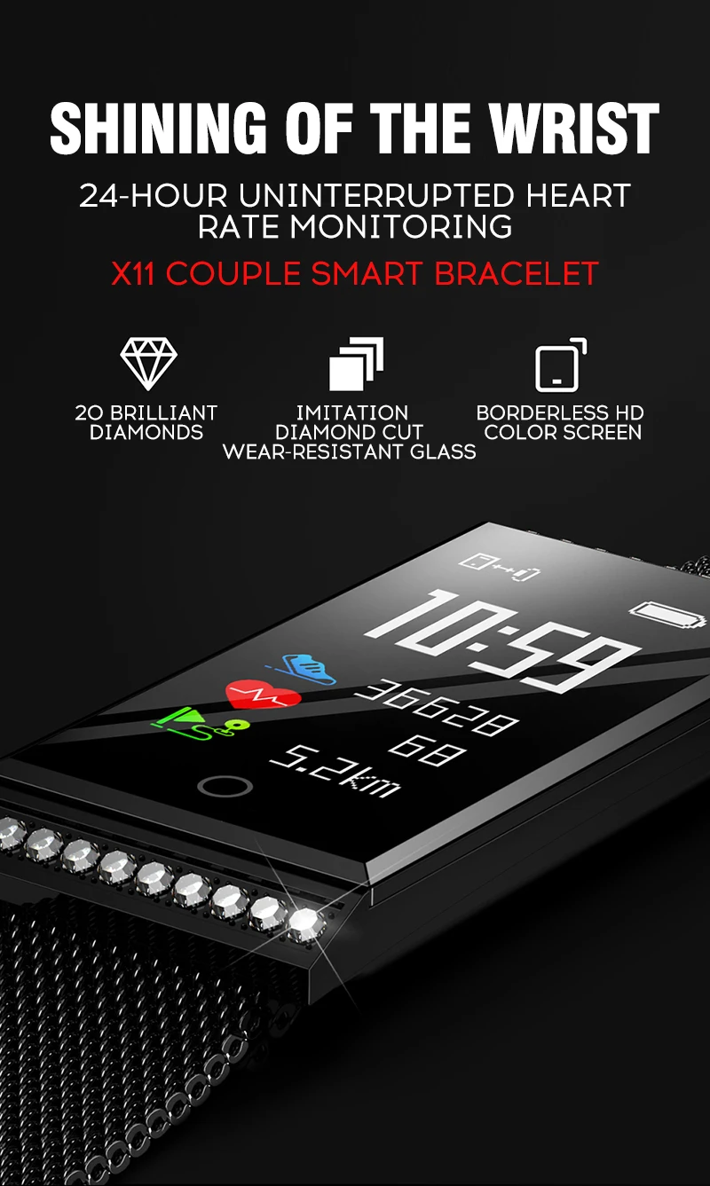 MAFAM Luxury Women Smart Bracelet IP68 Waterproof Fitness Tracker Heart Rate Blood Pressure Monitor Sport Smart Watch Band Clock (1)