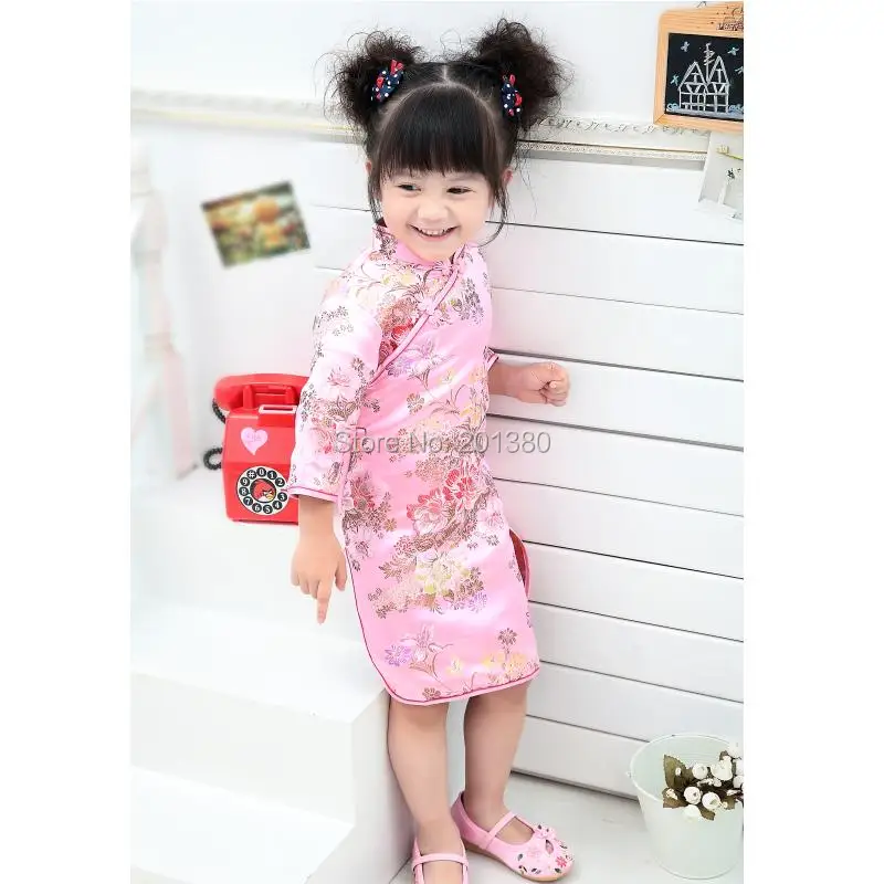 Kid Girl Summer Dresses Three Quarter clothing Traditional Chinese Style Cheongsams Qipao 13DESIGNS FOR CHOOSE