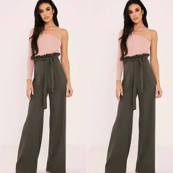 

Sexy Ladies High Waisted Wide Leg Pants 2018 Fashion Women OL Harem Casual Long Drawstring Pants Summer Loose Work Trousers