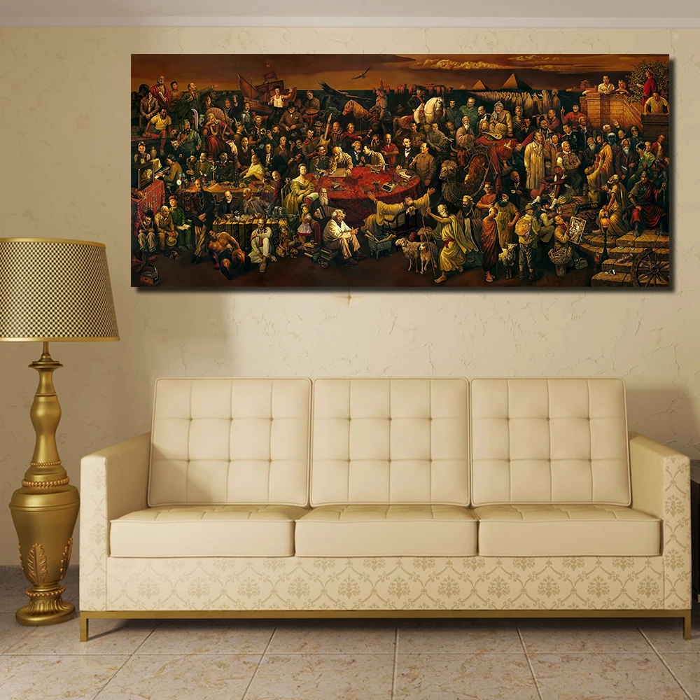JQHYART обсудить Божественную комедию с Данте настенные картины для гостиной Холст Искусство домашний Декор Современный без рамки
