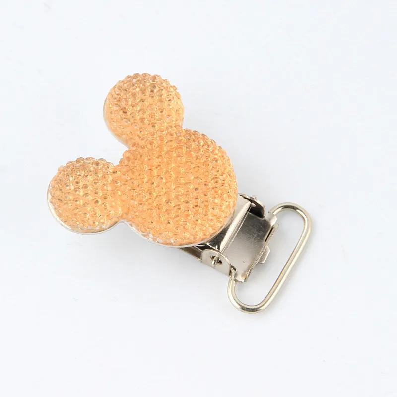 Yellow DIY 5 шт./партия, клипсы для соски для мыши из смолы, подходят для детей, металлические держатели, застежки, детские изделия, аксессуары ручной работы - Цвет: Yellow