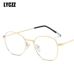 LYCZZ бренд анти-синий свет очки металлическая оправа Ретро Винтаж Дизайнер круглый поддельные очки Рамки очки для компьютера тег