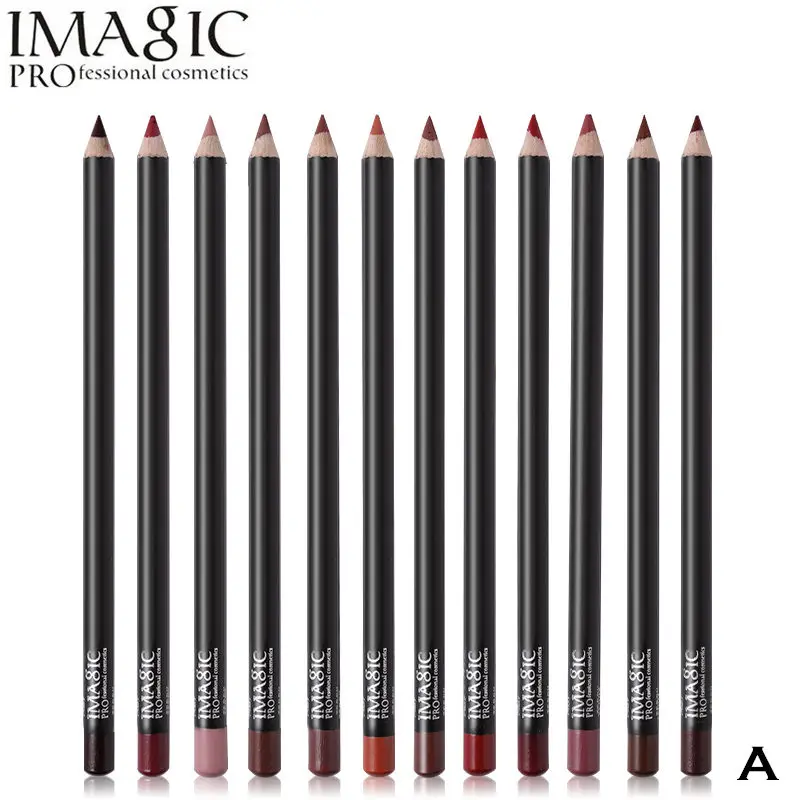 

12pcs/lot Imagic 12 Color Lipliner Pencil Kit Lip Makeup Matte Lip Liner Pen Waterproof Pencils for Lips