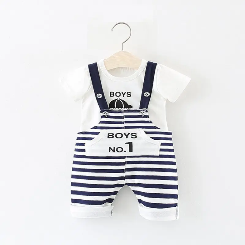 Baby Clothing Sets short sleeve T Shirt +Overalls and suspender skirt