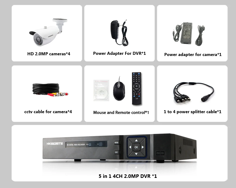 4CH CCTV Системы 1080P HDMI AHD 4CH DVR 4 шт. 2,0 Мп ИК Открытый безопасности Камера 3000TVL Камера наблюдения Системы 1080 P ahd dvr