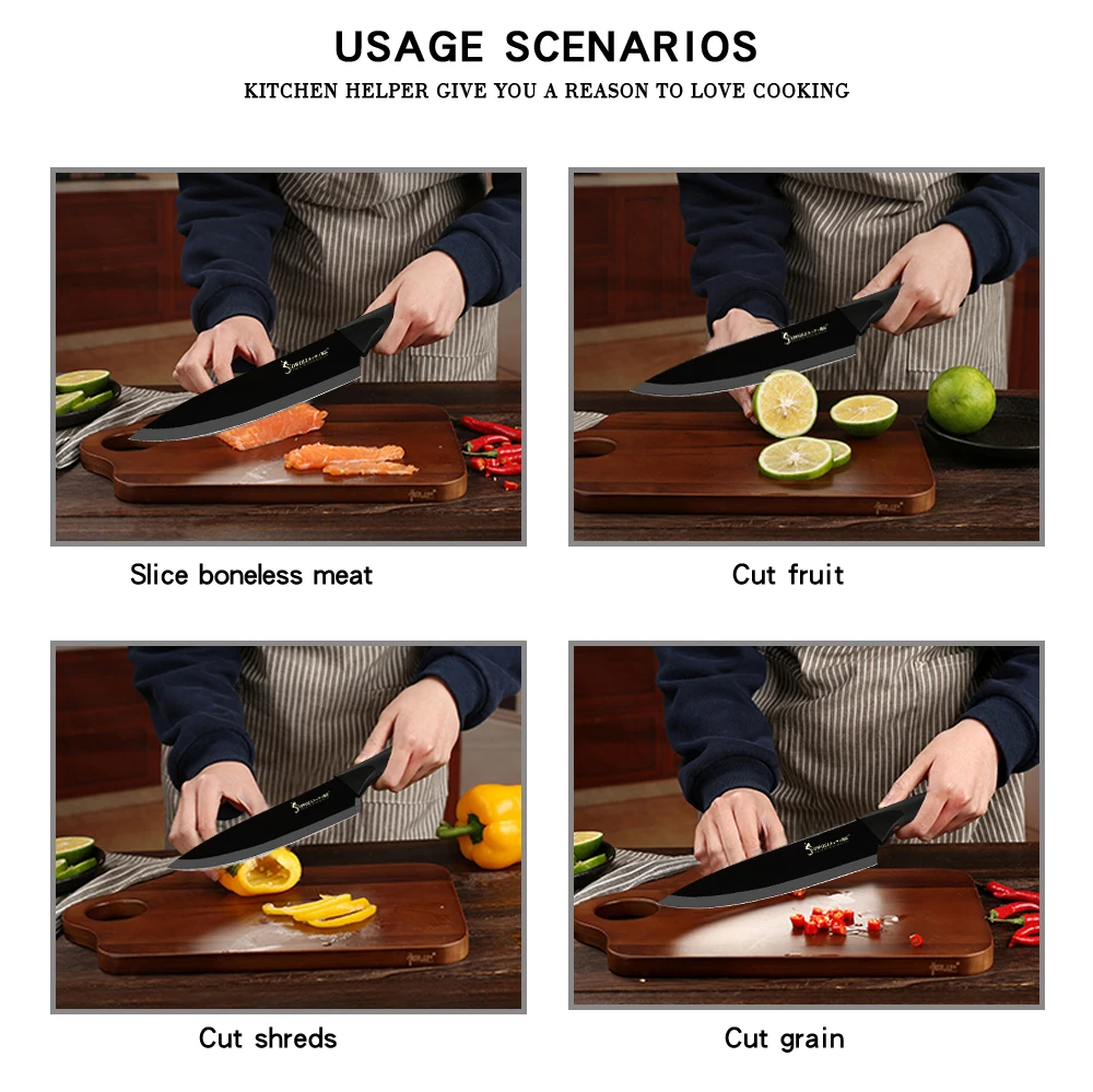 Sowoll кухонный нож из нержавеющей стали 8 ''8'' 8 ''7'' 5 ''3,5'' шеф-повара для нарезки хлеба Santoku нож для очистки овощей инструменты для приготовления пищи