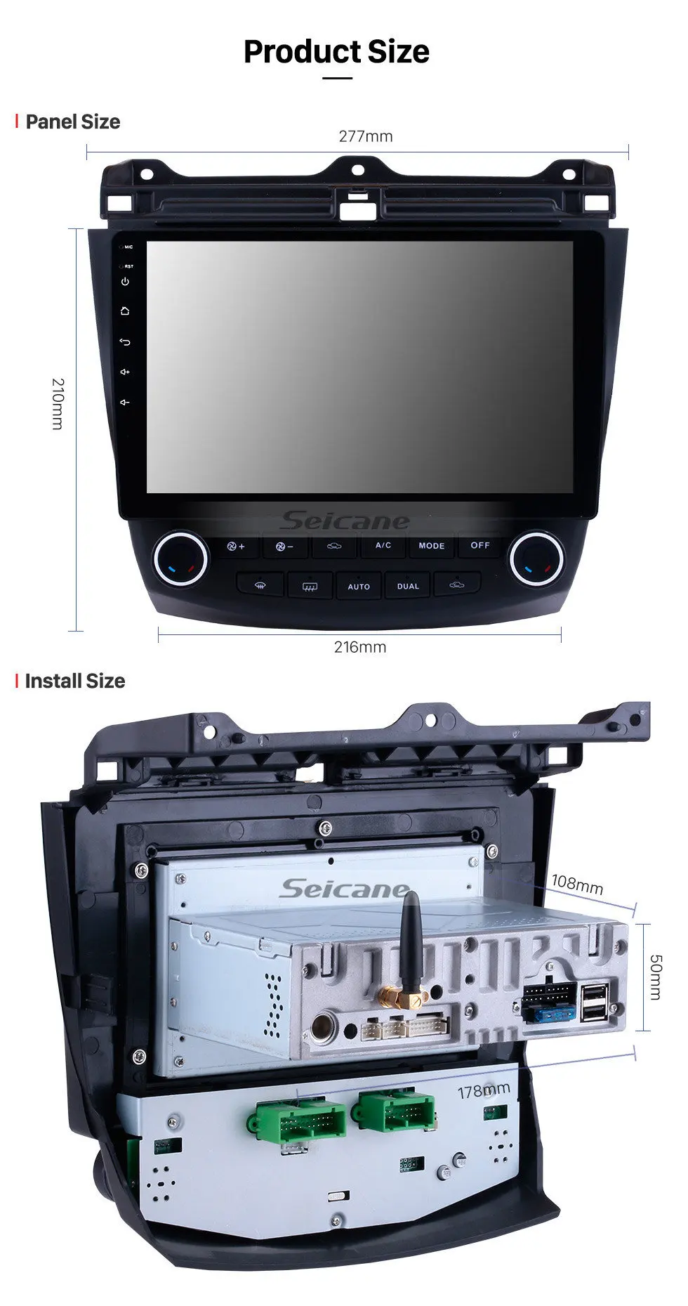 Seicane 10," Android 9,0 автомобиль радио gps навигации для 2003 2004 2005-2007 Honda Accord 7 8-ядерный Поддержка рулевого колеса Управление