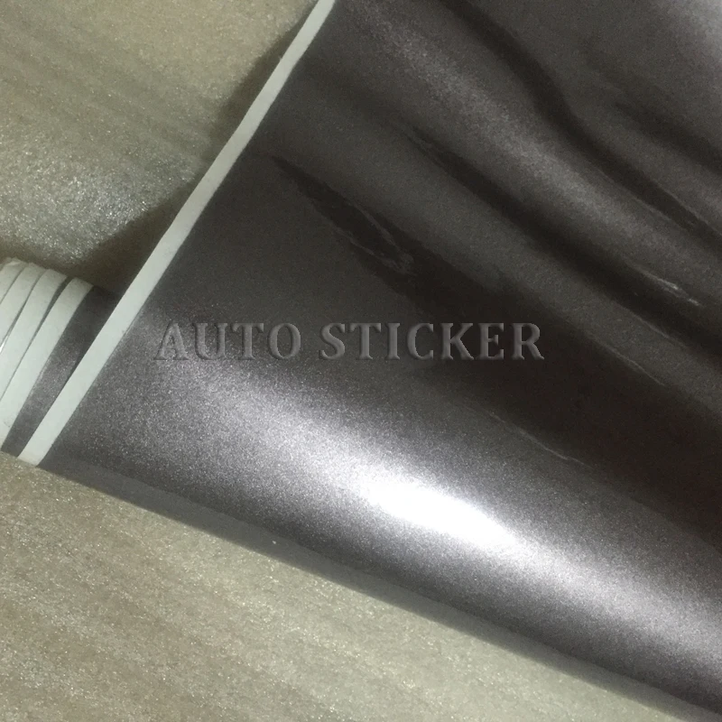 Gray Glossy Metallic Vinyl Wrap 3
