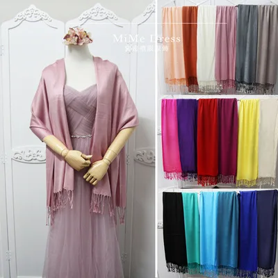 

Special wholesale wedding bridesmaid sisters dress dress shawl scarf thin section fringed knit cotton solid color scarf