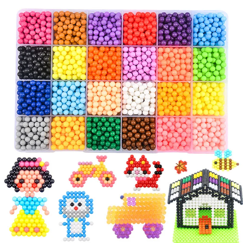 

5200pcs Set 5mm DIY Water hama beads Perle Water Spray Magic Hand Making Beads Puzzle Beads Educational Ball children Toys