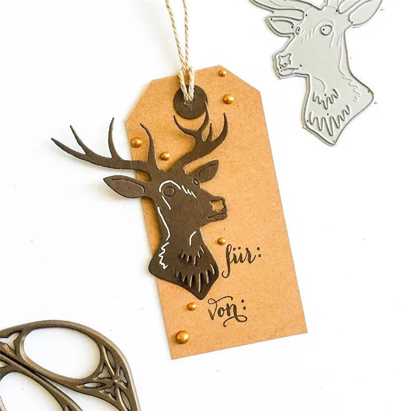 

Elk Winter Christmas Animal Metal Cutting Dies for Scrapbooking New 2019 Crafts Die Cuts Card Making Album Embossing
