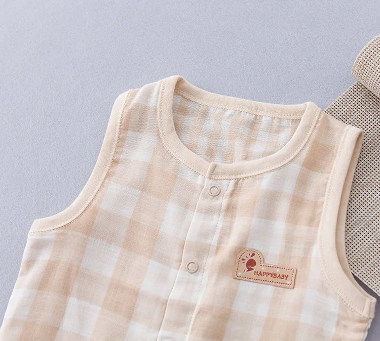 Babys органический хлопок марли ребенка Одежда для маленьких мальчиков и девочек для новорожденных летние комплект одежды для малыша Топы