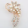 Full Bling rystal Leaf Brooches Pins Vintage Style Imitation Pearl Big Women Brooch Wedding Accessories Jewelry ► Photo 1/6