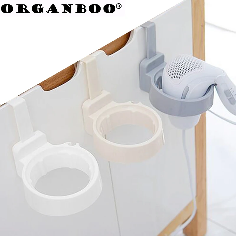 Hermoso soporte de pared para secador de pelo ABS sin taladros para el hogar ba/ño hotel color azul