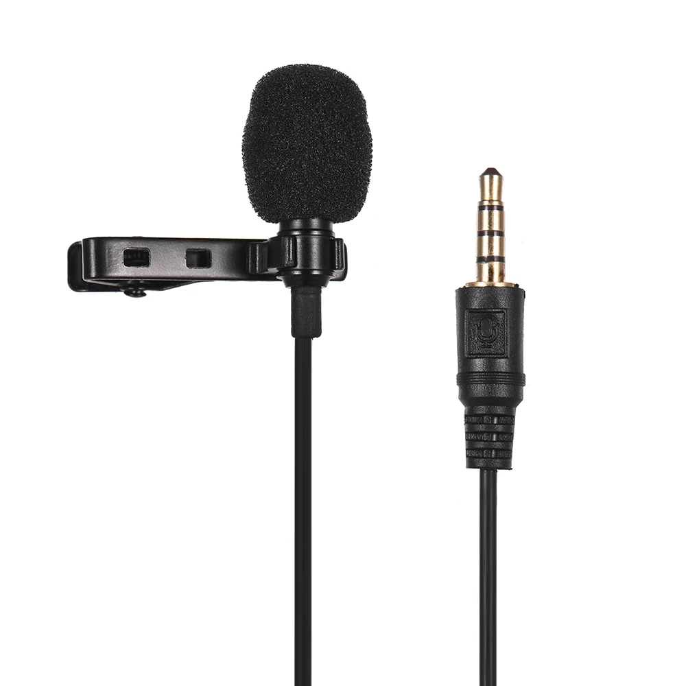 Wired Microphone Mini Tie Lapel Clip on Mic 3.5mm Plug for Smartphone