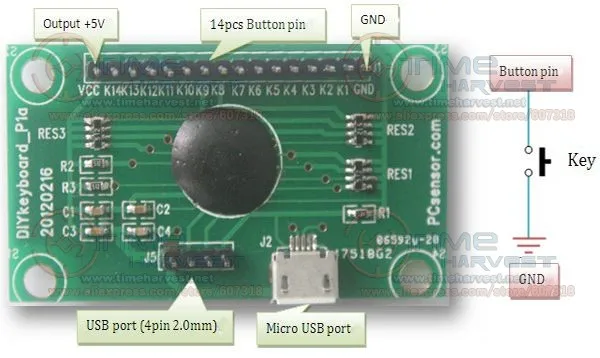 diy-keyboard,pcba,14 keys.