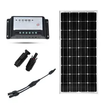 Solar Panel 100W 12V Off Grid Kit for RV Boat PWM 10A Charge Controller Battery Charger Kit Caran Camping Home MC4 Connector