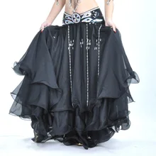 Юбка для танца живота 12 метров, трехярусная юбка, трехярусная шифоновая юбка для танца живота, Высококачественная юбка без пояса на талии