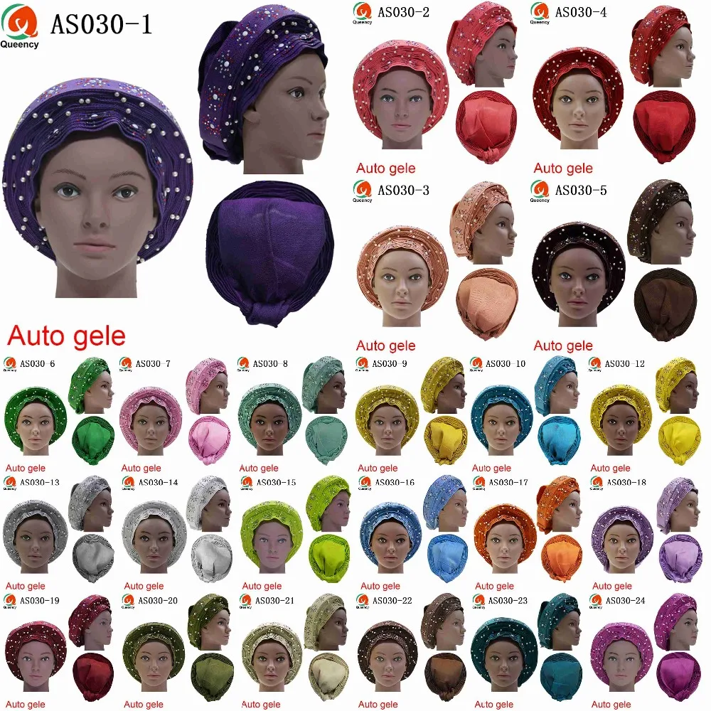 Queency африканские готовые дамы Aso oke материал авто-геле Headtie многоцветные доступны DHL AS030