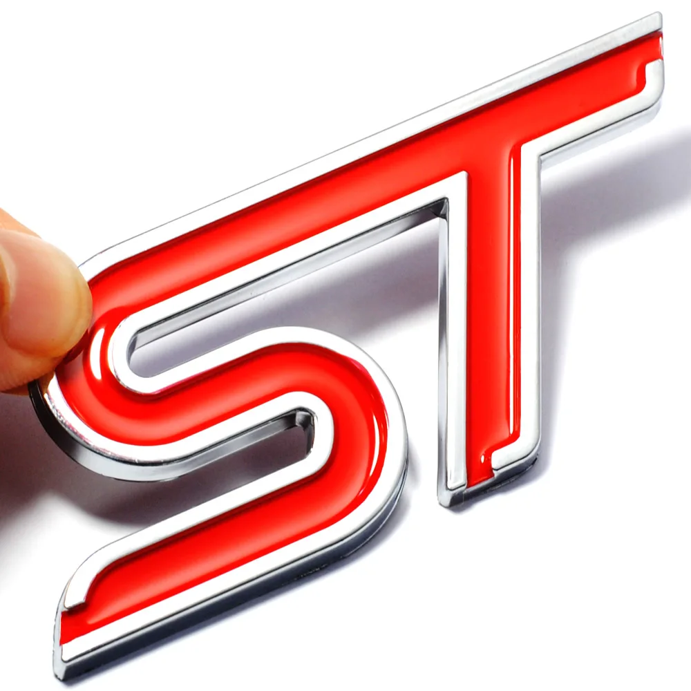 ABS Chrome Emblem ST Sticker Label 3D ST Logo Sticker Sport Style for