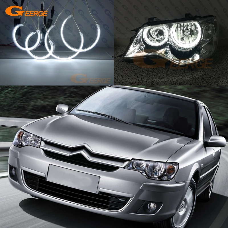 

For CITROEN C-Elysee 2008 2009 2010 2011 2012 headlight Excellent angel eyes Ultra bright illumination CCFL Angel Eyes kit