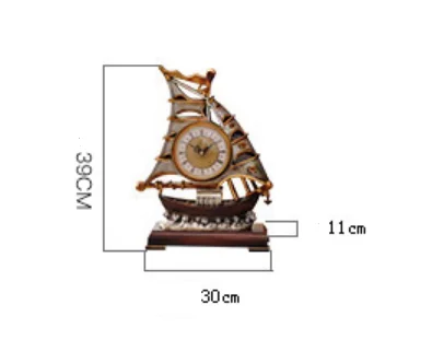 

Decorative Retro Table Desktop Clocks Living Room Bedroom Sailing Boats Vintage Clock Nostalgic Ornaments Table Desktop Watches