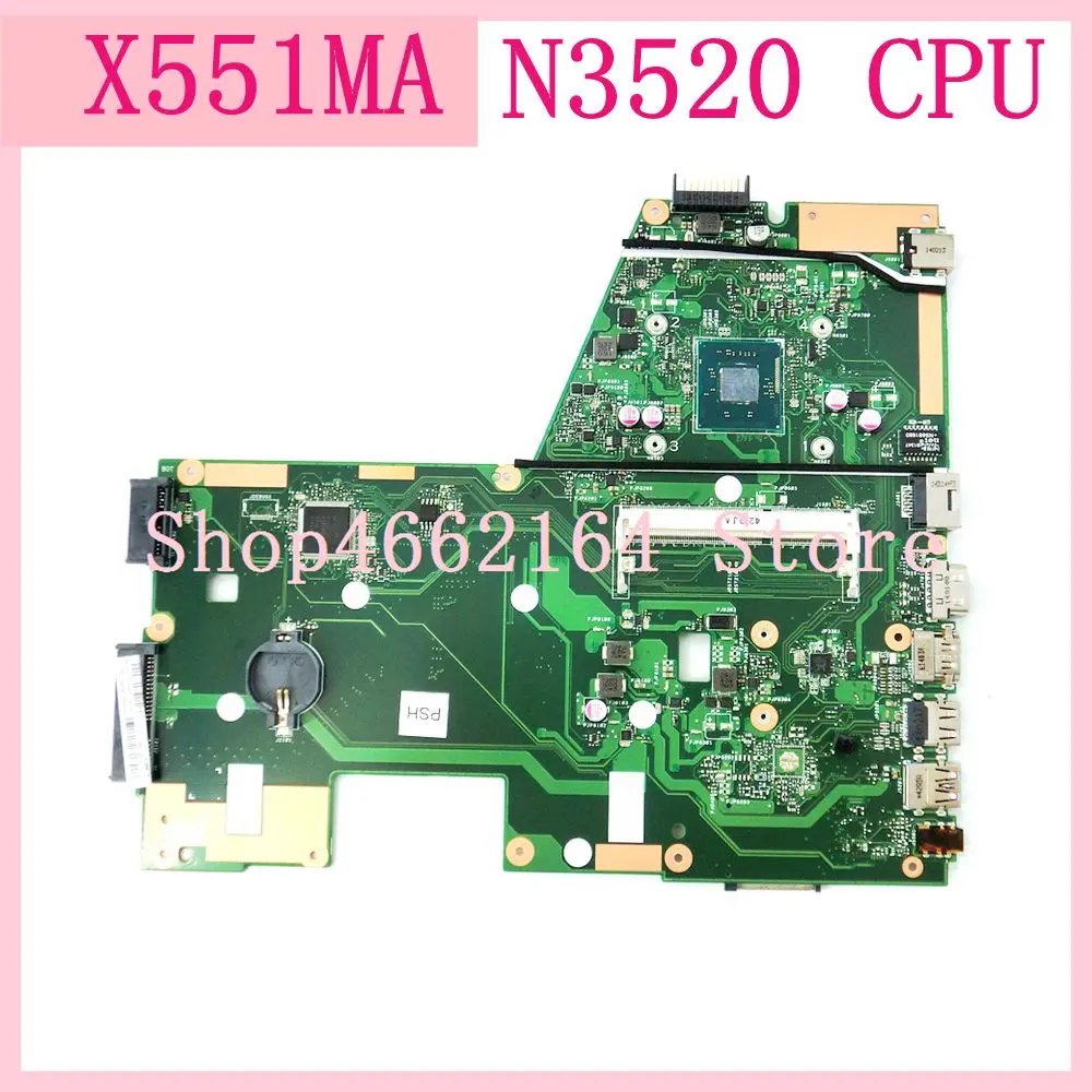 

X551MA Mainboard With N3520CPU REV 2.0 X551MA motherboardFor ASUS X551 X551M X551MA Laptop motherboard DDR3 100% Tested OK