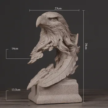 

Sandstone Eagle Bust Figurine Animal Hogar Statue Art&Craft Office Hotel Clubhouse TV Cabinet Soft Furnishings Decoration L3328