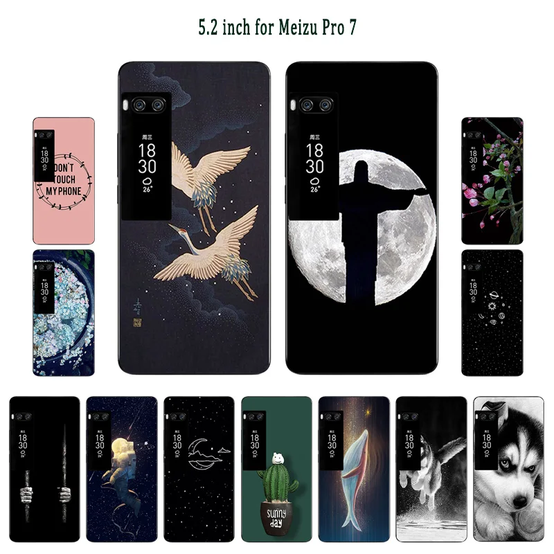 For Meizu Pro 7 Soft Silicone TPU Fundas Coque Meilan Phone Cases Beans Painted Pro7 Cover Capa | Мобильные телефоны и