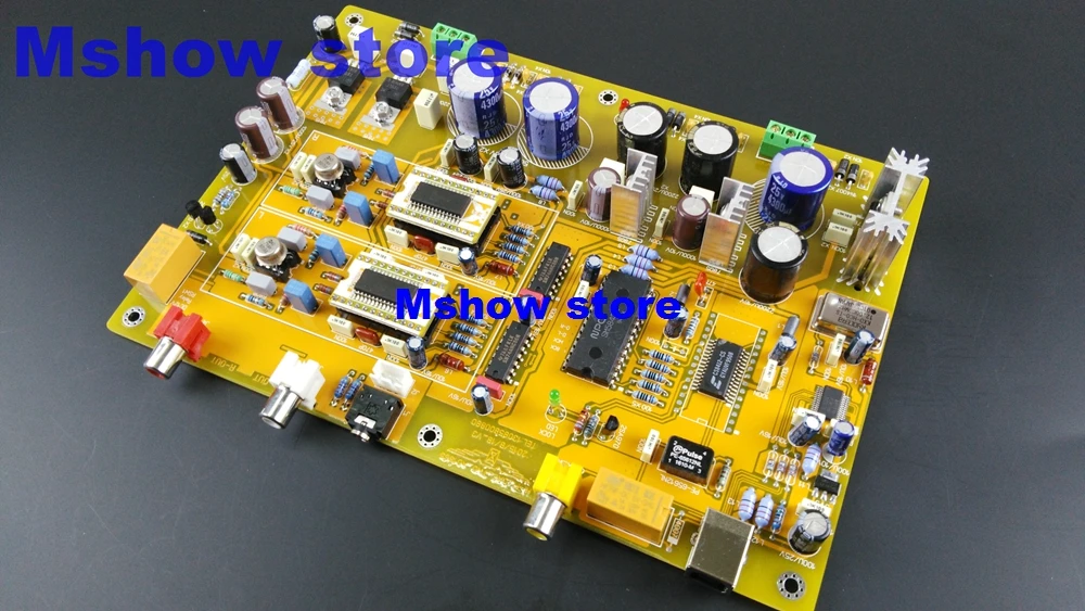 Mshow audio Parallel AD1865 SOIC DAC decoder board Hifi with TO-99 AD711 opampcoax and USB input