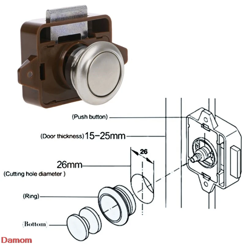 Camper Автомобильный Замок RV Караван Лодка мотор домашний шкаф ящик защелка замки с кнопками для мебельного Оборудования