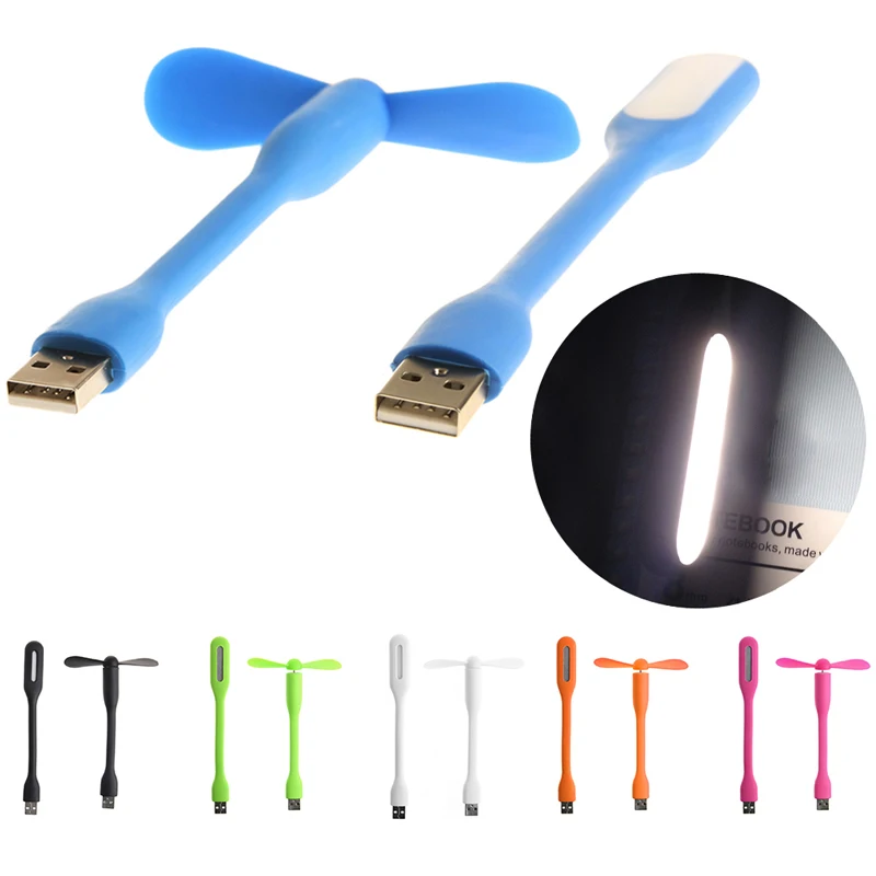 

Creative USB Fan Flexible Portable Mini Fan and LED Light LamFor Xiaomi Power Bank & Notebook & Computer Summer Gadget2