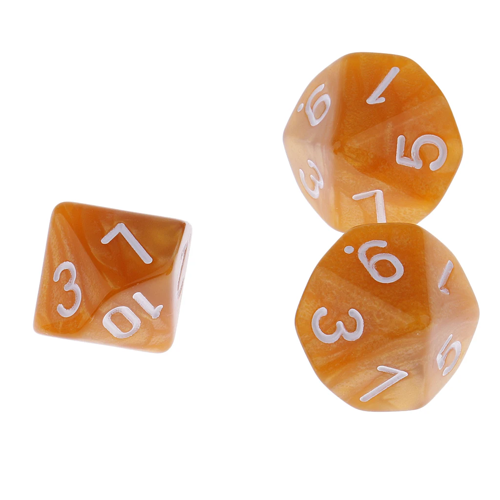50 Pieces Plastic 10-sided Dices D10 Set for Party Pub Casino Board Game Accessory Board Game Dices Toys Digital Dices Set