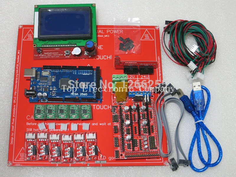 Reprap Ramps 1.4 Kit With Mega 2560 r3 + Heatbed mk2b + 12864LCD