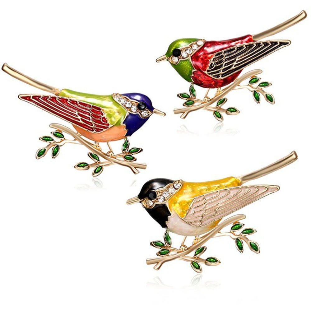 

Gift Fashion Women Men Animal Birds Enamel Crystal Rhinestone Brooch Pin Womens Costume Jewellery Gift