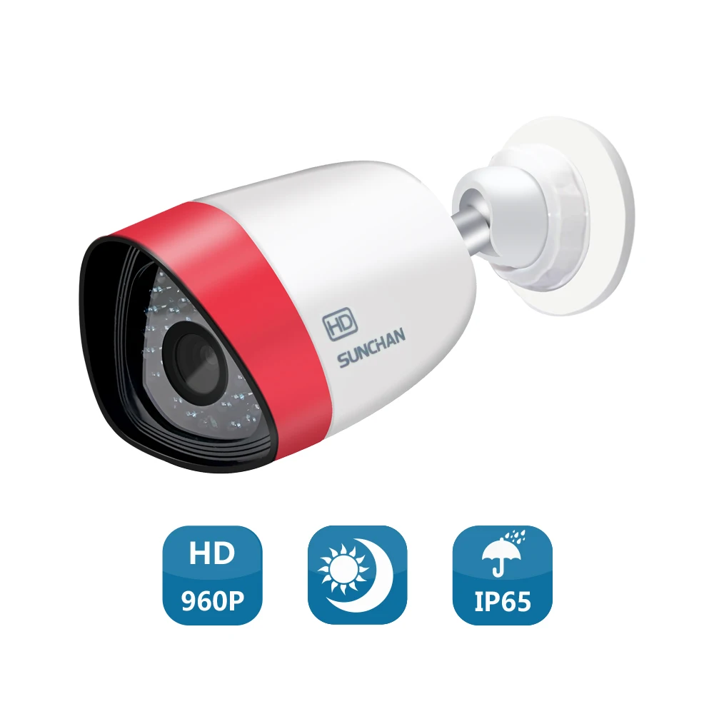 

SunChan High Quality AHD Camera CMOS 1500TVL 1.3MP 960P 36 IR LED Night Vision Waterproof Camera Outdoor CCTV Camera w/Bracket