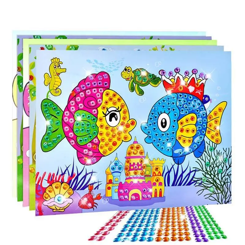 Art Sticker Mosaic Craft Kids Educational Puzzle Diamond Toys Kit Toy Gem Stone
