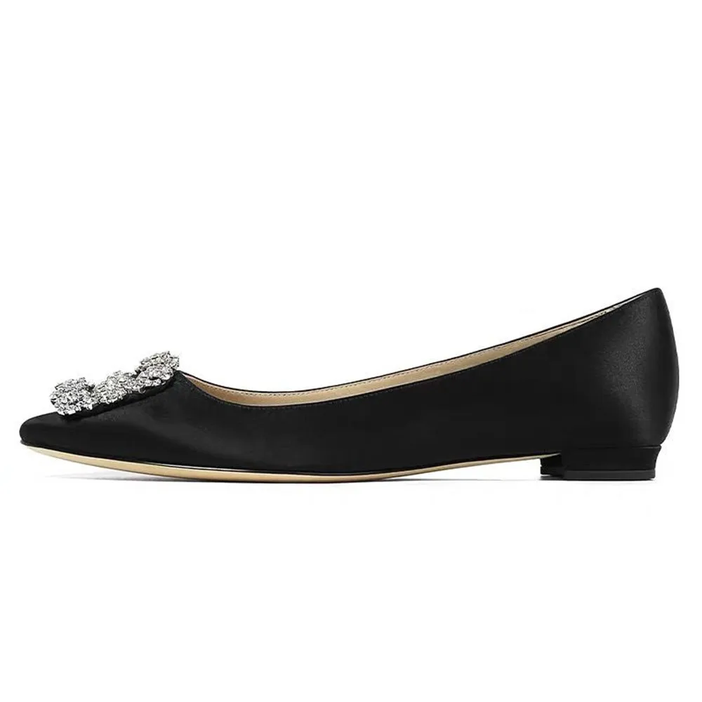 

Women's Flat Shoes 100% Silk Genuine Leather Pointed Toe Ballet Flats Hot Sell Women's Shoes Fashion Comfort Ladies Shoes