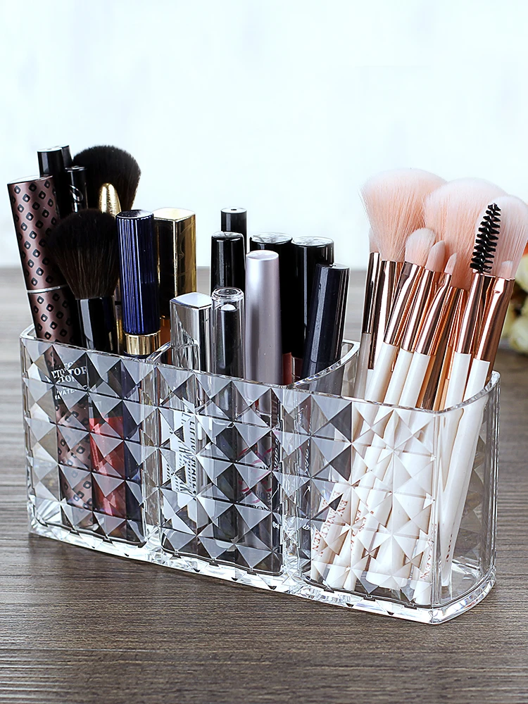 

Makeup brush storage bucket Transparent acrylic makeup brush holder tube Desktop eyebrow brush finishing storage box