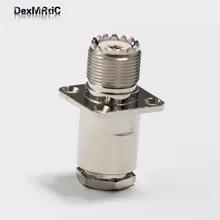 1 предмет; Новинка; RF UHF Кабель с разъемом Jack с стерлингового серебра для RG8, RG213, LMR400 4 отверстия для крепления на панель никелированный оптом