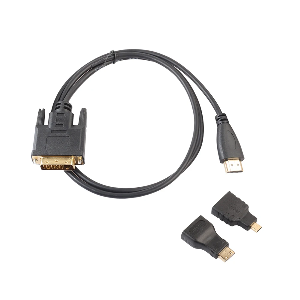 1 м/1,8 м/3 м/5 м HDMI к DVI m/m Мужской монитор для мужчин кабель дисплея с микро HDMI мини-конвертер HDMI