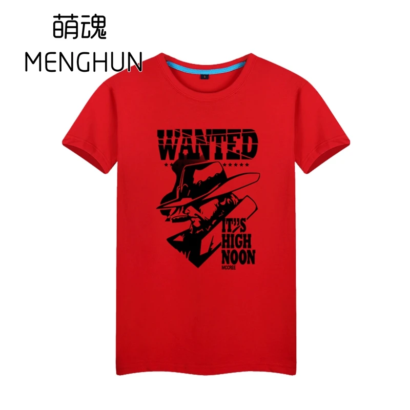 us 11 99 mccree wanted printing tee shirts ow character mccree side face printing t shirts ac398 in t shirts from mens clothing on aliexpress character shirts