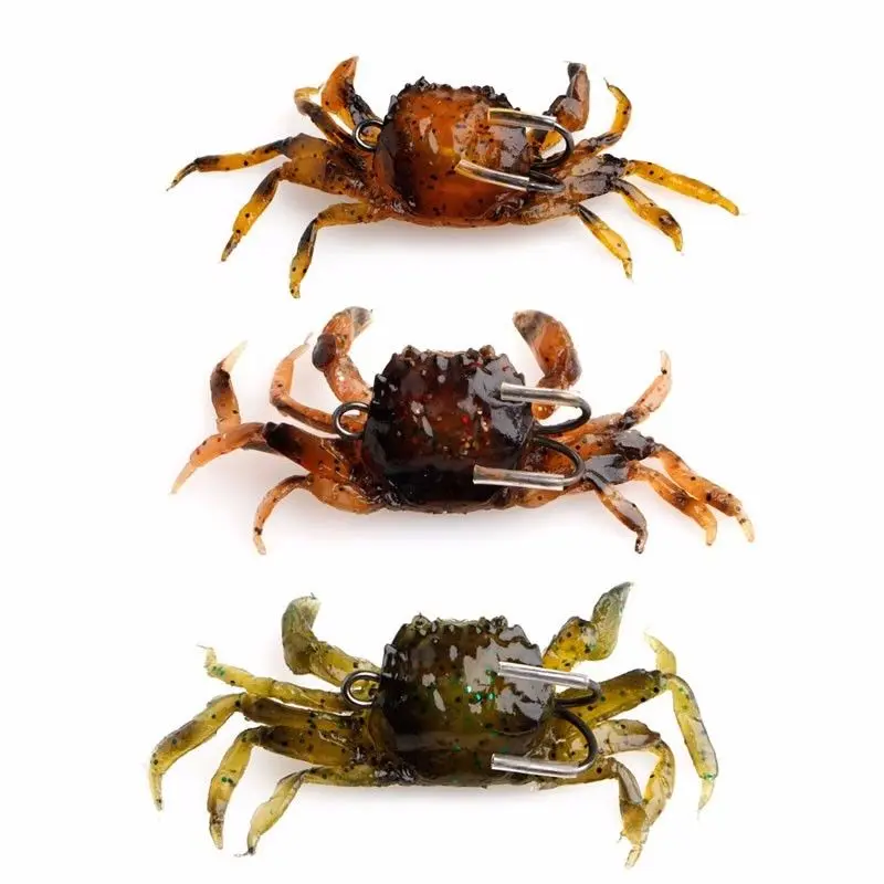 OOTDTY 3D Simulation Hook Crab Fishing Bait Soft Simulation Crabs