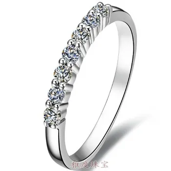 

0.7Ct fine Simulate Diamond Genuine 14K White Gold Wedding Bands Elegant Engagement Anniversary Party Rings for Women Jewelry