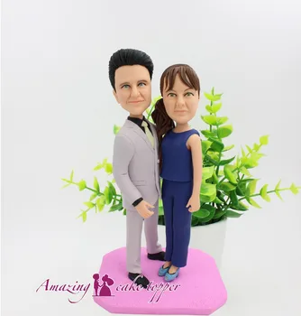 

2019 AMAZING CAKE TOPPER Anniversary, keep a good moment Toys Custom Polymer Clay Figure From Pictures