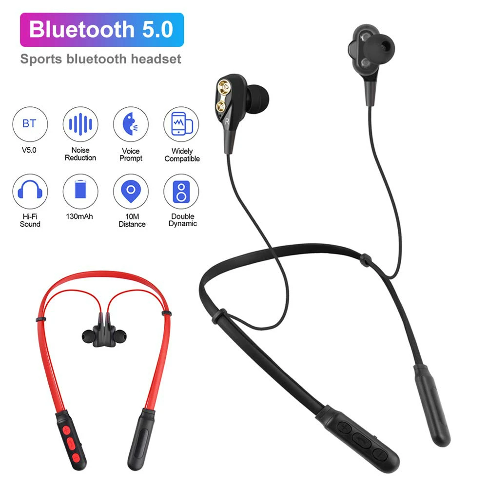 

Wireless Bluetooth 5.0 Neckband G01Earphone Heavy Bass Noise Cancelling Headset Music Running Gym Cycling Sports Earbuds