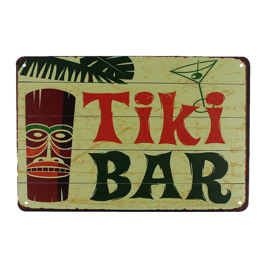 

Tiki bar! metal signs vintage tin plate retro iron paniting wall decoration for cafe bar home garage