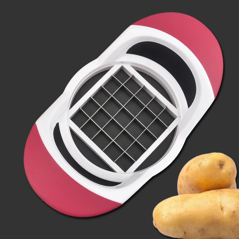 

3 colors Hand French Fry Potato Chip Cut Cutter Vegetable& Fruit Slicer Chopper Easy gadgets Kitchen tool