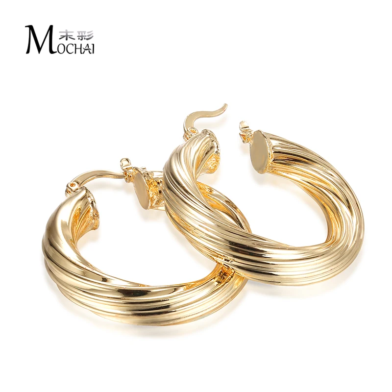 

Gold Color Cylinder Classic Unique Hoop Earrings For Woman Simple Earring Party Jewelry Accessories 35mm ZK40