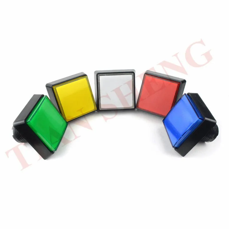 uxcell Game Push Button 44x44 Square 12V LED Illuminated Push Button Switch with Micro Switch for Arcade Video Games Green 2pcs